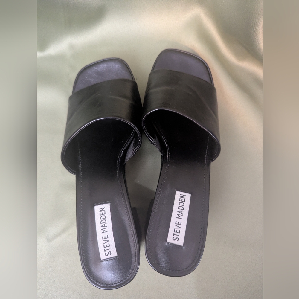 Steve Madden Black Slide Heels